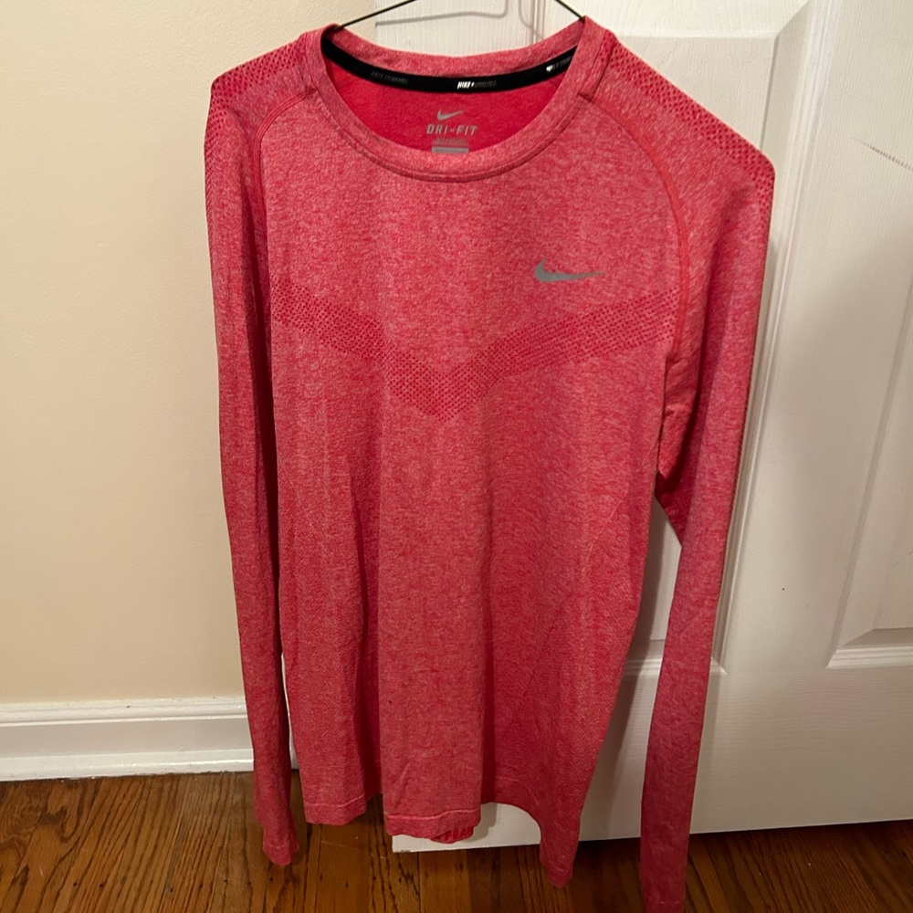 Nike Running T (Long Sleeve) - Coral - Men / Medium